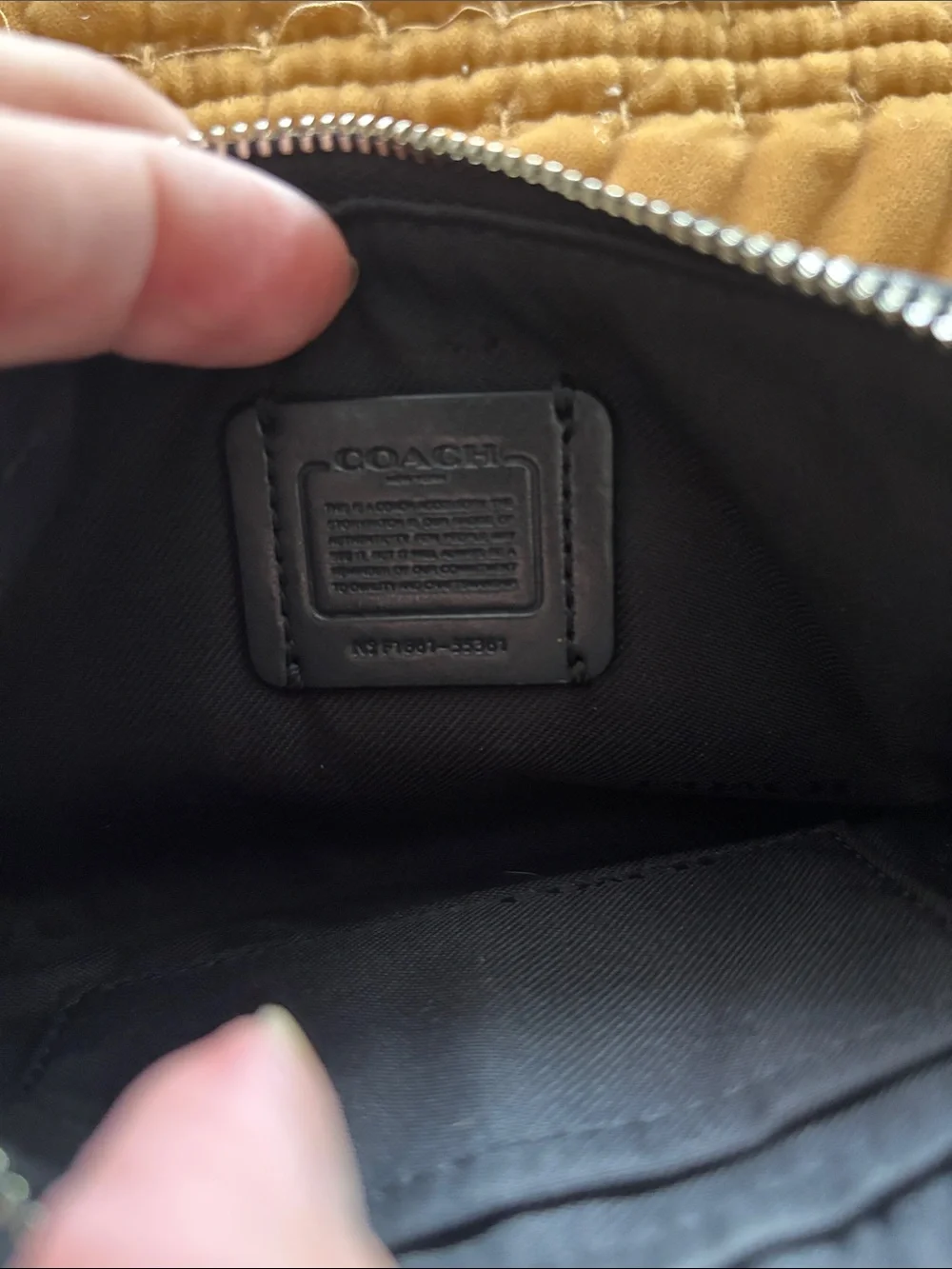 Coach Black/Gray Signature Canvas Wristlet with Logo